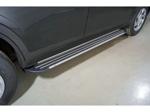 Пороги алюминиевые Slim Line Silver 1820 мм для Haval Dargo 2.0 2022 – н.в. HAVDAR22-29S