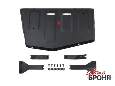 Защита топливного бака (сталь) + комплект крепежа для JAC JS4 2022-н.в. (V - 1.5, АКПП, FWD), Москвич 3 2022-н.в. (V - 1.5, АКПП, FWD)