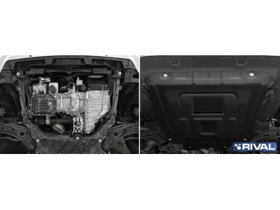 Защита картера + КПП (сталь) + комплект крепежа для Haval Jolion 2021-н.в. (V - 1.5T, передний привод, комплектация Comfort)