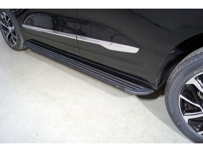 Пороги алюминиевые Slim Line Black 1820 мм ТСС для Haval Jolion 1.5 2021 – н.в.