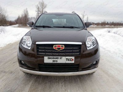 Защита передняя овальная 75-42 мм ТСС для Geely Emgrand X7 2013-2016