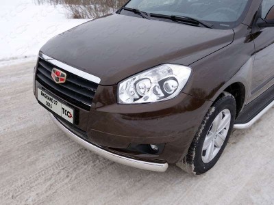 Защита передняя овальная 75-42 мм ТСС для Geely Emgrand X7 2013-2016