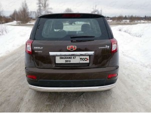 Защита заднего бампера овальная 75-42 мм для Geely Emgrand X7 № GEELEMGX715-15