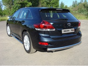 Защита заднего бампера овальная 75х42 мм для Toyota Venza № TOYVEN13-10