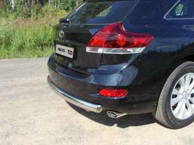 Защита заднего бампера овальная 75х42 мм ТСС для Toyota Venza 2012-2017
