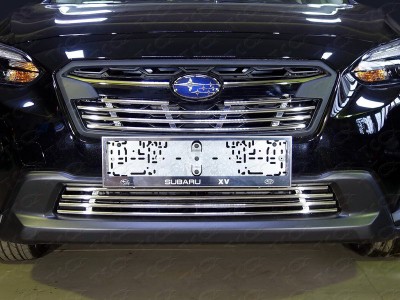 Решетка радиатора верхняя 12 мм ТСС для Subaru XV 2017-2021