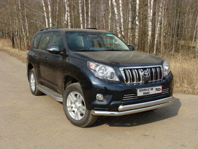 Защита штатных порогов 42 мм ТСС для Toyota Land Cruiser 150 2009-2013