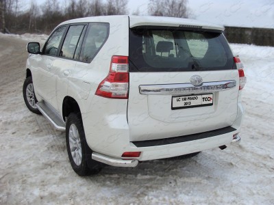 Защита заднего бампера уголки 76 ТСС для Toyota Land Cruiser 150 2009-2017