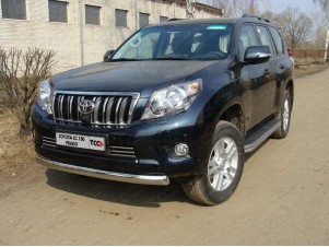 Защита передняя овальная 75х42 мм для Toyota Land Cruiser 150 № TOYLCPR150-02