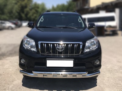 Защита переднего бампера d-76+60 с перемычками для Toyota Land Cruiser Prado 150 2009-2013