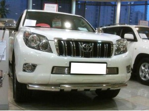 Защита переднего бампера d-76 с доп.накладками для Toyota Land Cruiser Prado 150 2009-2013 LCPR10_1.8