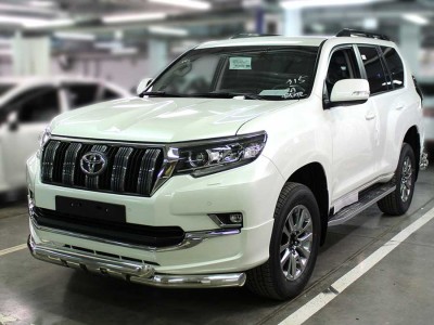Защита переднего бампера d-76 с доп.накладками для Toyota Land Cruiser Prado 150 STYLE 2019 – н.в.