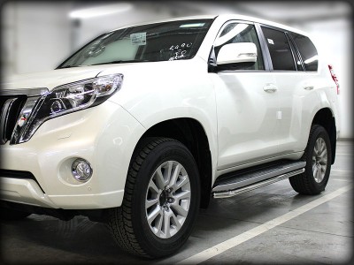 Пороги (обвод штатного порога, под порог) d-53 для Toyota Land Cruiser Prado 150 STYLE 2019 – н.в.