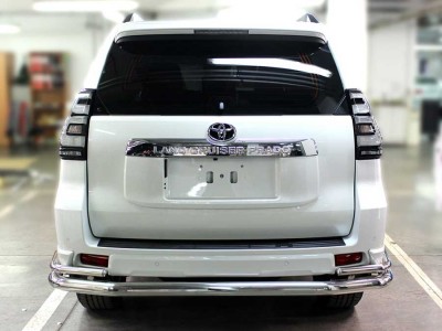 Защита заднего  бампера  "волна" d-76+43 для Toyota Land Cruiser Prado 150 STYLE 2019 – н.в.