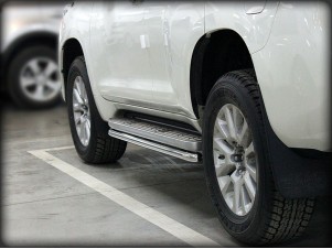 Пороги (обвод штатного порога, под порог) d-53 для Toyota Land Cruiser Prado 150 BLACK ONYX 2020 – н.в. LCPR20_2BO
