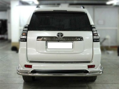 Защита заднего бампера "волна" d-76+43 для Toyota Land Cruiser Prado 150 BLACK ONYX 2020 – н.в.