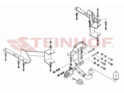 Фаркоп для Toyota Land Cruiser Prado 150 2009-2023, Lexus GX460 2009-2023 условно-съемное крепление шара
