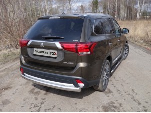 Защита заднего бампера овальная 75х42 мм для Mitsubishi Outlander № MITOUT15-20