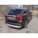 Защита заднего бампера овальная 75х42 мм ТСС для Mitsubishi Outlander 2015-2018