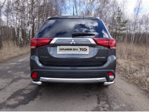 Защита заднего бампера уголки 60 мм для Mitsubishi Outlander № MITOUT15-21