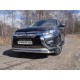 Защита переднего бампера длинная 60 мм ТСС для Mitsubishi Outlander 2015-2018