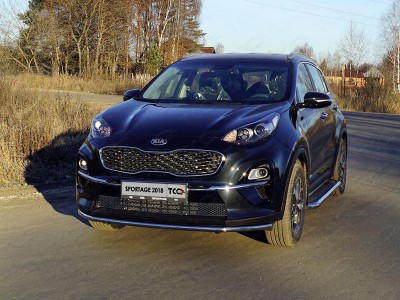 Защита переднего бампера 42 мм для Kia Sportage 2019-2021