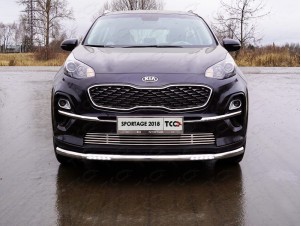 Защита переднего бампера с ДХО 60 мм для Kia Sportage № KIASPORT18-20
