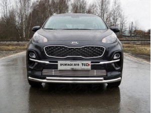 Защита передняя двойная 60-42 мм для Kia Sportage № KIASPORT18-24
