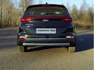 Защита заднего бампера овальная 75х42 мм для Kia Sportage 2019-2021
