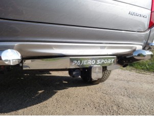 ТСУ Фаркоп ТСС надпись Pajero Sport, шар E нержавеющий для Mitsubishi Pajero Sport № TCU00013N