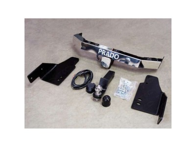 Фаркоп ТСС надпись Prado, шар E нержавеющий для Toyota Land Cruiser 150 2009-2021