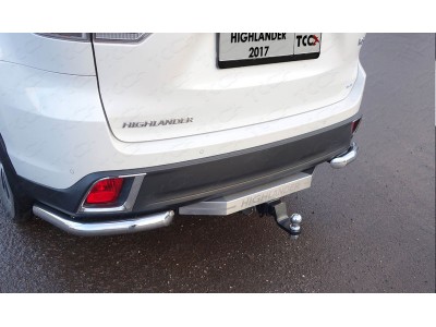 Фаркоп ТСС надпись Highlander, шар E нержавеющий для Toyota Highlander 2017-2020