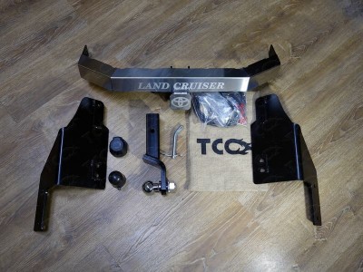 Фаркоп ТСС надпись Land Cruiser, шар E нержавеющий для Toyota Land Cruiser 200 2007-2021 TCU00064N