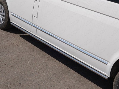 Пороги труба 42 мм ТСС для Volkswagen Transporter T6 Long 2015-2021