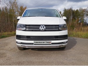 Защита передняя двойная 42-42 мм для Volkswagen Transporter T6 № VWTRANS17-01