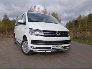 Защита переднего бампера с ДХО 60 мм для Volkswagen Caravelle T6 № VWCARAV17-21