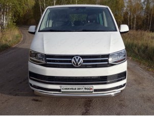 Защита передняя овальная 75х42 мм для Volkswagen Caravelle T6 № VWCARAV17-22