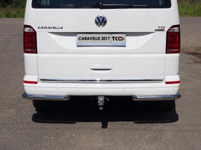Защита задняя уголки 60 мм ТСС для Volkswagen Caravelle T6 2015-2021