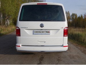 Защита заднего бампера овальная 75х42 мм для Volkswagen Caravelle T6 № VWCARAV17-26