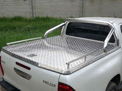 Защита кузова пикапа 75х42 мм ТСС для Toyota Hilux 2015-2021
