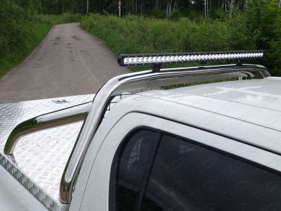Защита кузова пикапа и заднего стекла с фарой 75х42 мм ТСС для Toyota Hilux 2015-2021