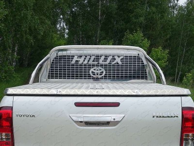 Защита кузова пикапа и заднего стекла 75х42 мм ТСС для Toyota Hilux 2015-2021