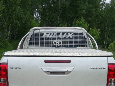 Защита кузова и заднего стекла для крышки 75х42 мм ТСС для Toyota Hilux 2015-2021