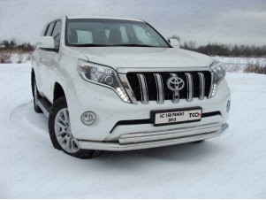 Защита передняя двойная 76-75 мм для Toyota Land Cruiser 150 № TOYLC15013-01