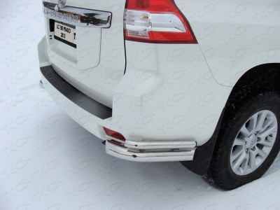 Защита задняя двойные уголки 76-42 мм ТСС для Toyota Land Cruiser 150 2013-2017