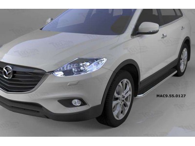 Пороги алюминиевые Ring для Mazda CX-9 2012-2016