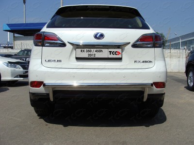 Защита заднего бампера центральная 60 мм ТСС для Lexus RX-350 2012-2021