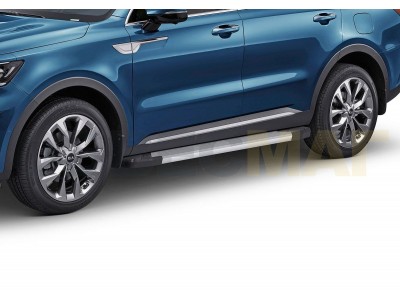 Пороги алюминиевые Rival Silver для Kia Sorento 2020-2021