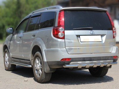 Защита заднего бампера 60 мм одинарная с клыками для Great Wall Hover H3 New 2014-2015