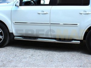 Пороги труба с накладками 76 мм для Honda Pilot 2011-2015 № HPIL13_2
